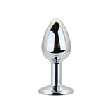 Toosh silver metal butt plug small clear stone - butt plugs peaches and screams