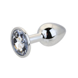 Toosh silver metal butt plug small clear stone - butt plugs peaches and screams