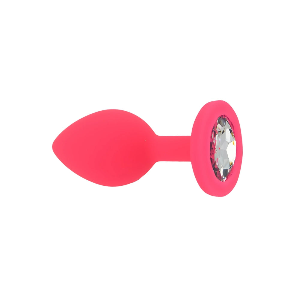 Toosh small pink butt plug with jewelled base - butt plugs peaches and screams