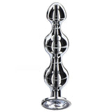 Toy joy stainless steel large diamond anal beads 5.25 inch - peaches and screams