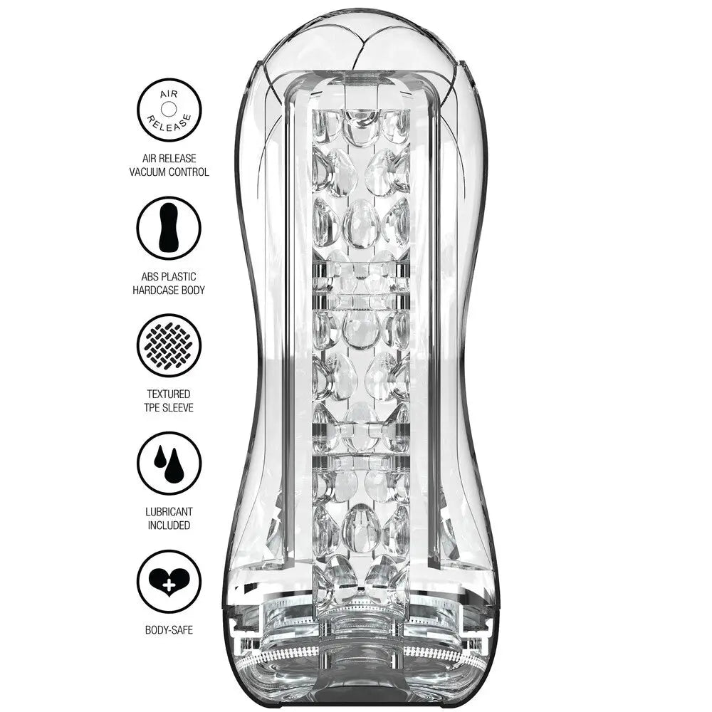 Toyjoy hero big clear blast vacuum stroker with suction - peaches and screams