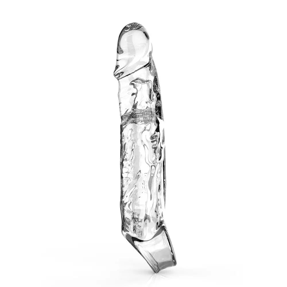 Toyjoy large penis extension sleeve clear stretchy rubber - peaches and screams