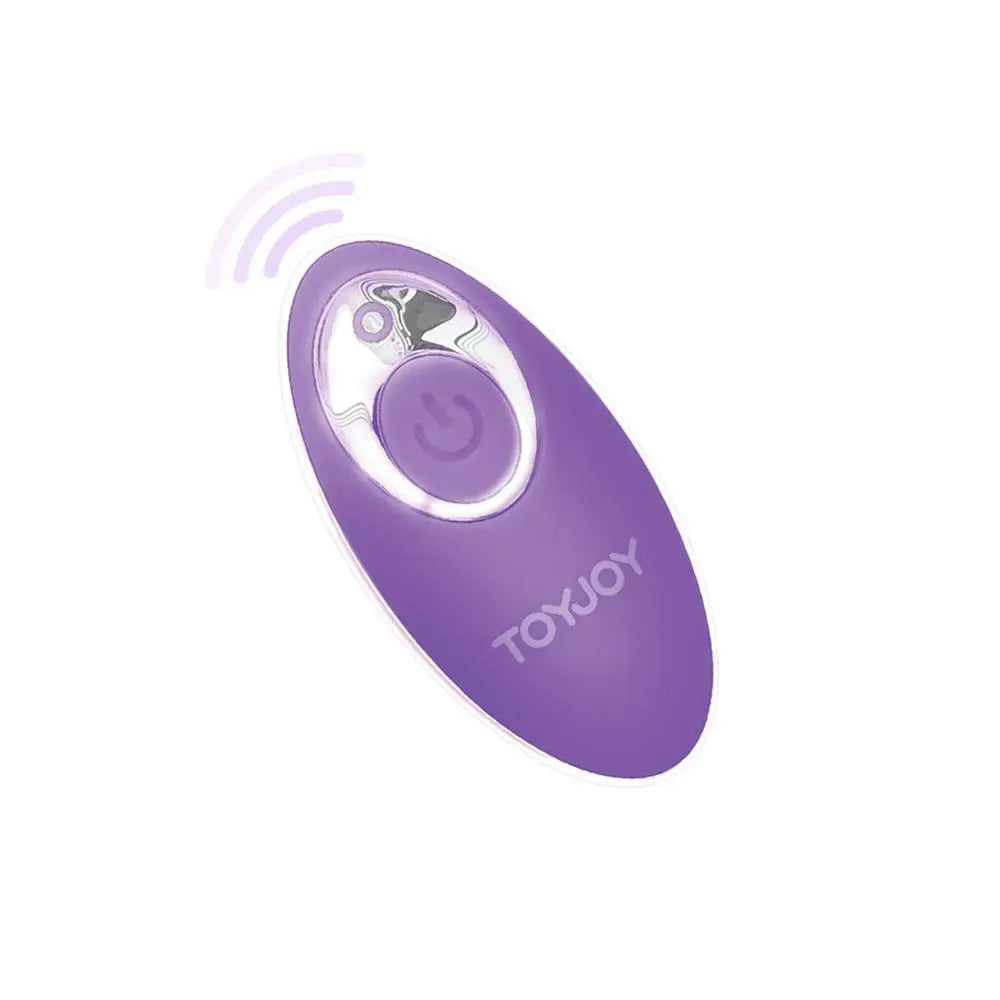 Toyjoy purple rechargeable vibrating egg with remote control - peaches and screams