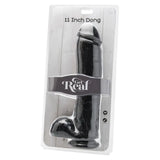 Toyjoy pvc black realistic 11 inch dildo with suction cup - peaches and screams