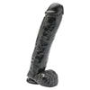 Toyjoy pvc black realistic 11 inch dildo with suction cup - peaches and screams