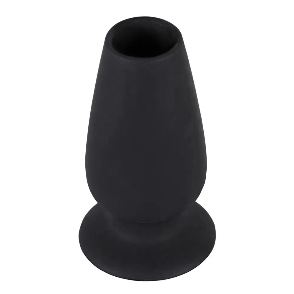 You2toys 4 inch black medium hollow butt plug - peaches and screams