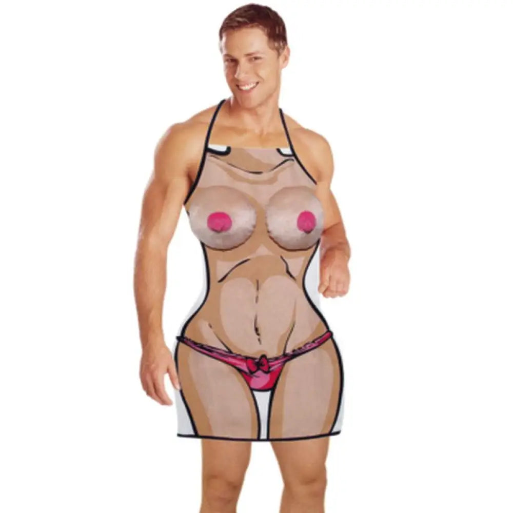 You2toys big soft cushioned boobs novelty apron - peaches and screams