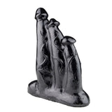 10 inch large triple penetration black dildo - peaches and screams