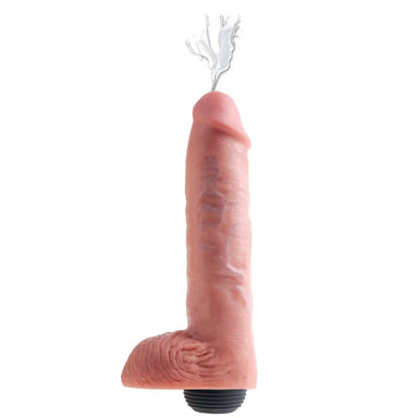 11 - inch Realistic Massive Flesh Pink Squirting Penis Dildo With Balls - Peaches and Screams