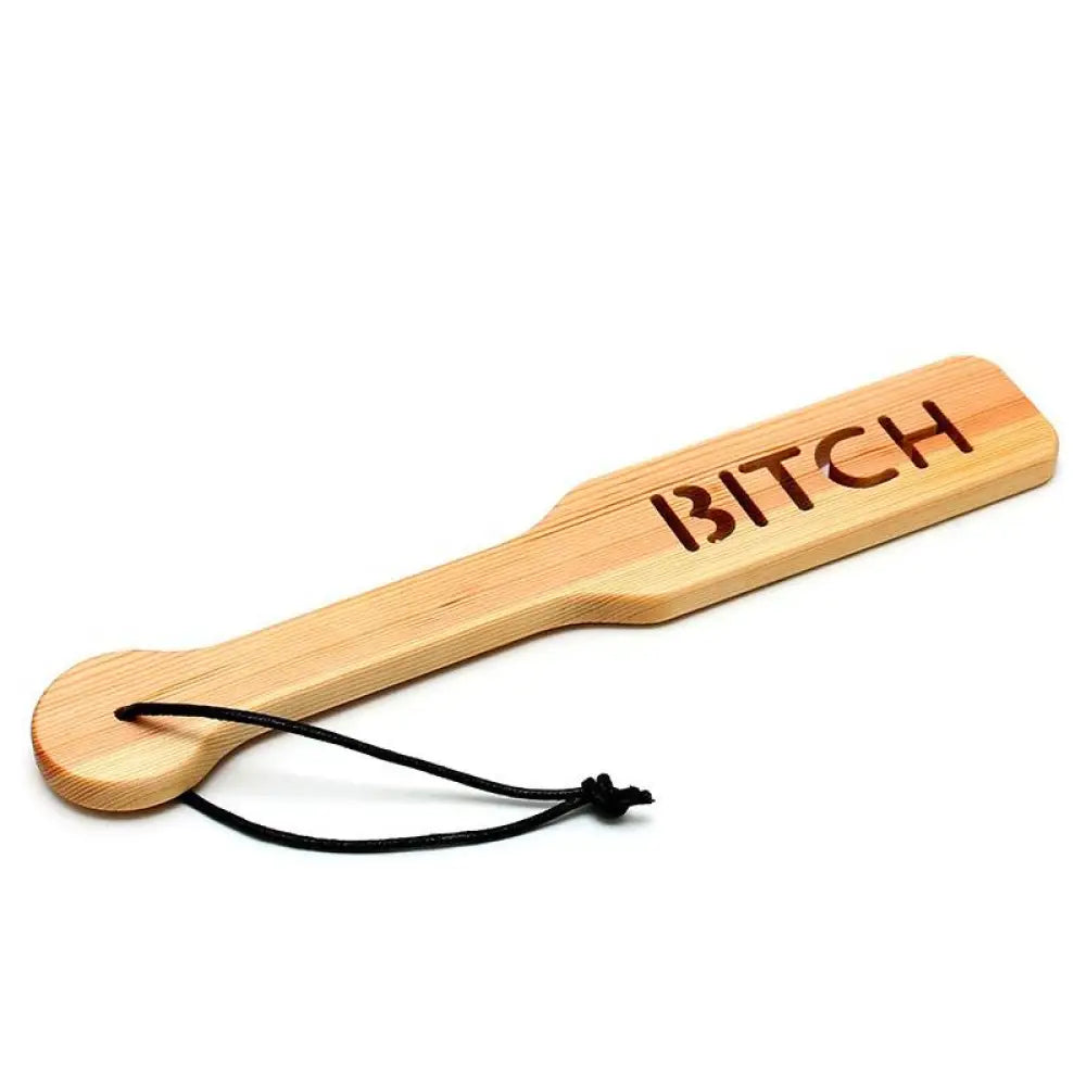 12.5 inch rimba flesh brown wooden bitch bondage paddle - peaches and screams