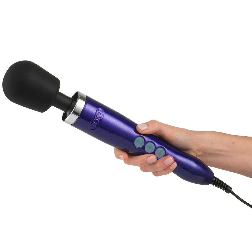 13.5 - inch Doxy Silicone Purple Wand Massager With Uk Plug - Peaches and Screams
