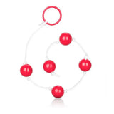14 inch colt red pleasure anal beads with easy retrieve ring - peaches and screams