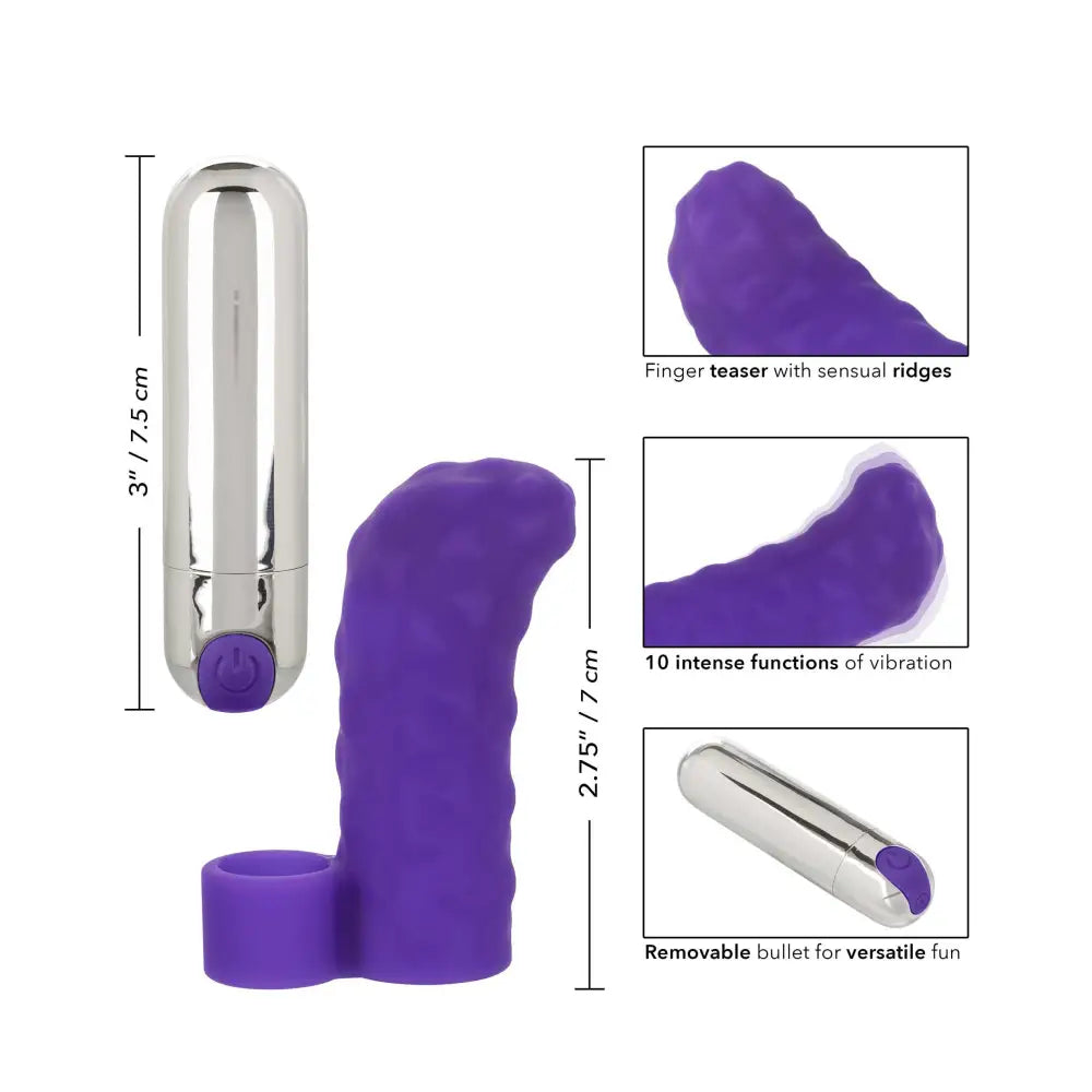 3.5-inch Colt Silicone Purple Rechargeable Finger Teaser - Peaches and Screams