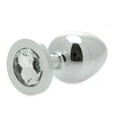 3.8 - inch Rimba Luxury Stainless Steel Silver Diamond Butt Plug - Peaches and Screams