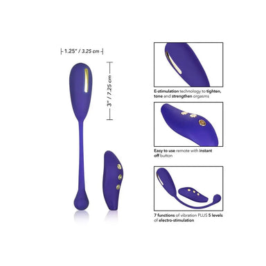 3-inch Colt Silicone Purple Estim Rechargeable Kegel Exerciser - Peaches and Screams