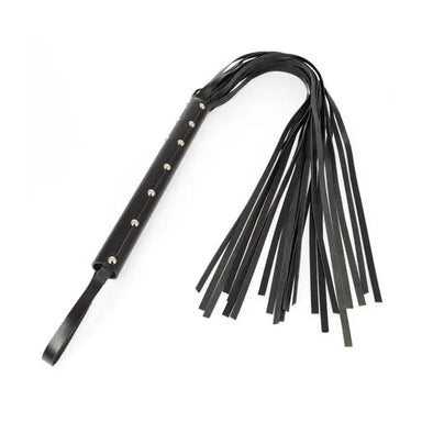 38 Inch Black Leather Whip With 18 Strings - Peaches and Screams