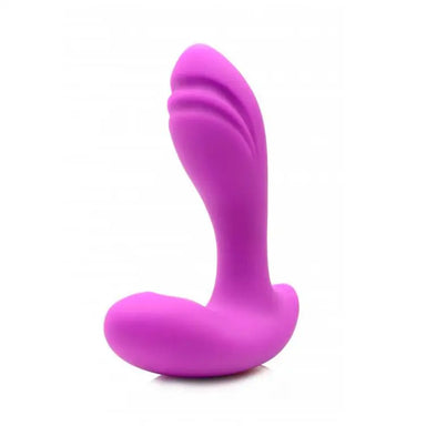 4.25 - inch Silicone Purple Rechargeable G - spot Stimulator With Moving Beads - Peaches and Screams