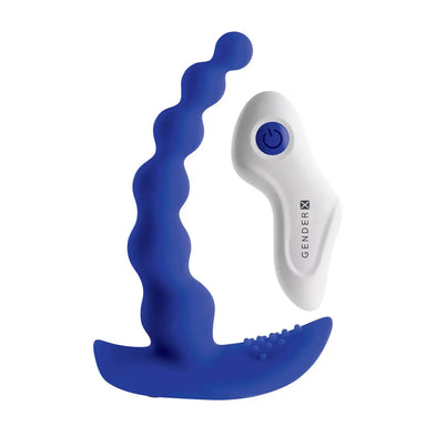 4.5 - inch Evolved Silicone Blue Rechargeable Anal Beads With Remote - Peaches and Screams