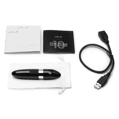 4.5 - inch Lelo Black Rechargeable Discreet Waterproof Lipstick Vibrator - Peaches and Screams