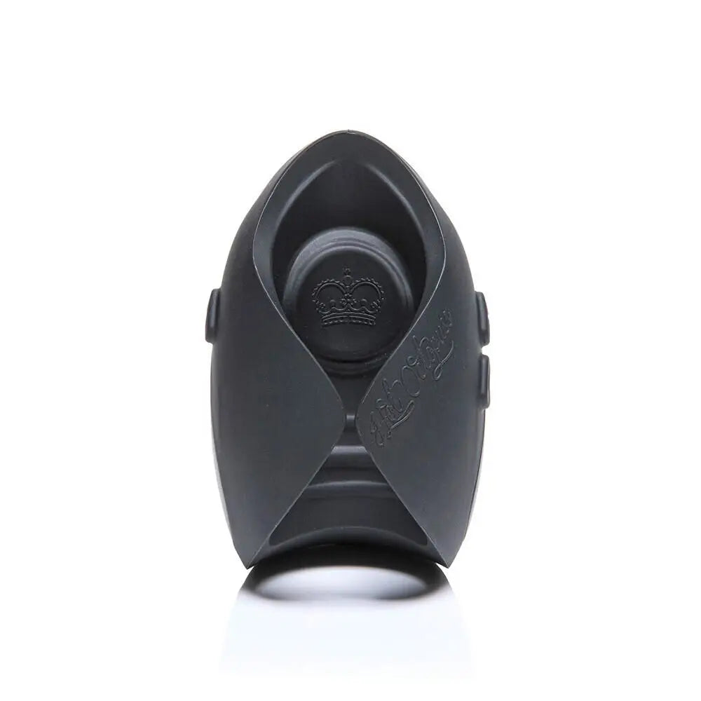 4.5-inch Silicone Black Rechargeable Vibrating Masturbator With Pulse Plate Tech - Peaches and Screams
