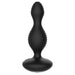 5.5 - inch Black Silicone Waterproof E - stim Vibrating Anal Buttplug - Peaches and Screams