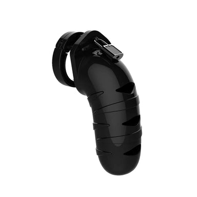 5.5 Inch Shots Black Male Chastity Cage With Padlock - Peaches and Screams