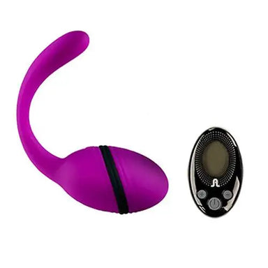 6.5 - inch Purple Discreet Vibrating Love Egg With Remote Control - Peaches and Screams