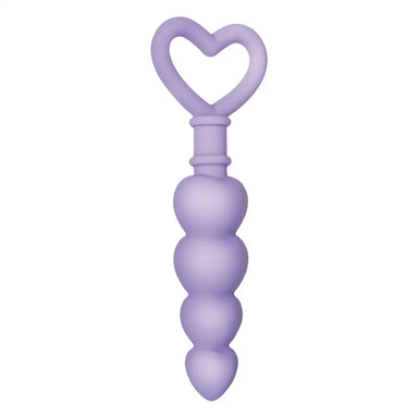 6 - inch Evolved Silicone Purple Anal Beads With Finger Loop - Peaches and Screams