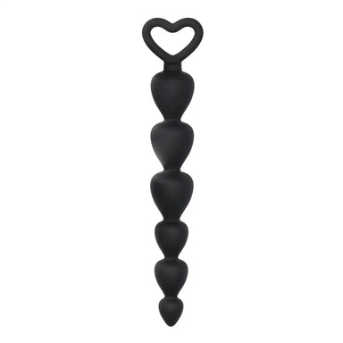 6.6 - inch Shots Silicone Black Anal Beads - Peaches and Screams