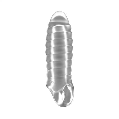 6 - inch Stretchy Clear Textured Penis Extender Sleeve - Peaches and Screams