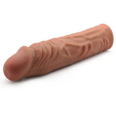 7.5-inch Realistic Feel Flesh Brown Penis Sleeve With Vain Details - Peaches and Screams