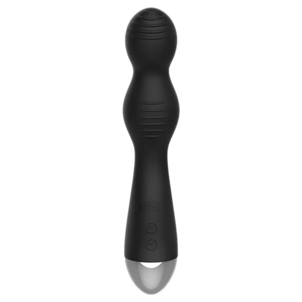 7.5 - inch Silicone Black Electro Stim Rechargeable G - spot Vibrator - Peaches and Screams