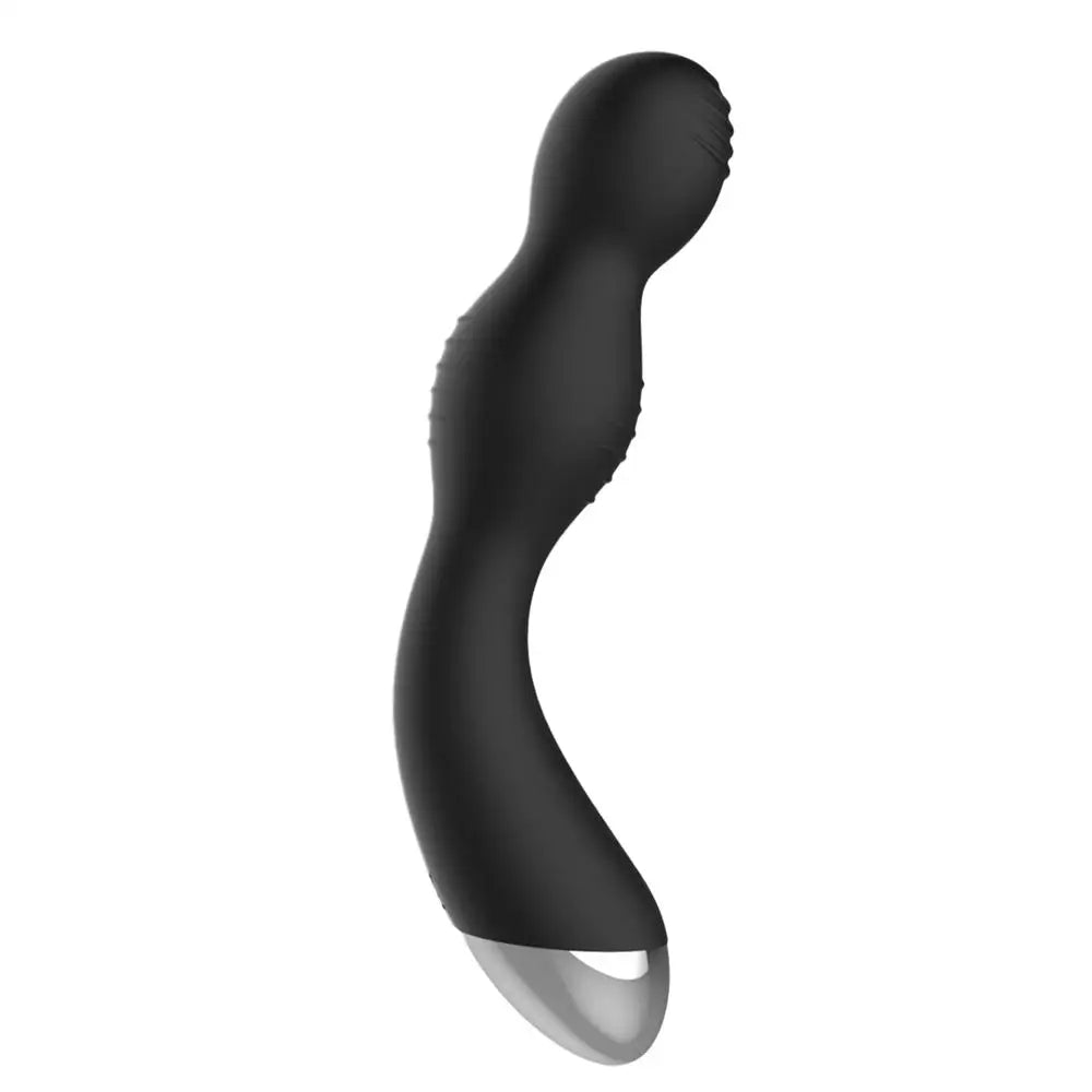 7.5 - inch Silicone Black Electro Stim Rechargeable G - spot Vibrator - Peaches and Screams
