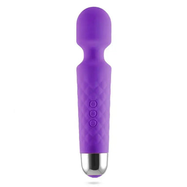 7.5 - inch Silicone Purple Rechargeable Magic Wand Vibrator - Peaches and Screams