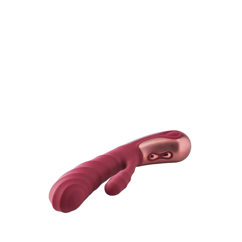 7.5 - inch Silicone Red Rechargeable Multispeed Rabbit Vibrator - Peaches and Screams