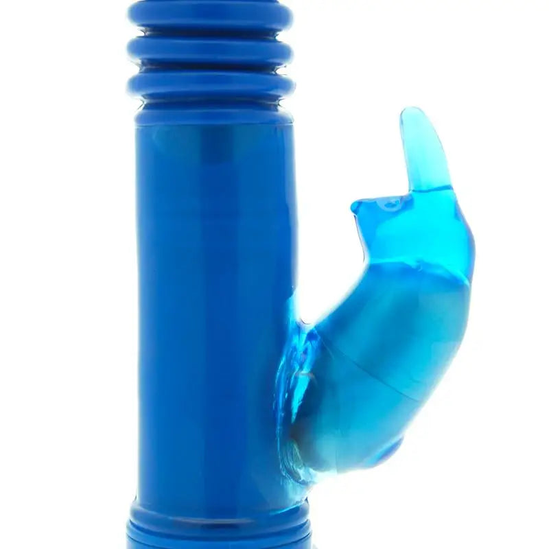 7 - inch Blue Rotating And Thrusting Rabbit Vibrator With Beads - Peaches and Screams