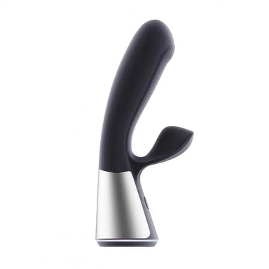 7 - inch Kiiroo Silicone Black Rechargeable Vibrator With Clit Stim - Peaches and Screams