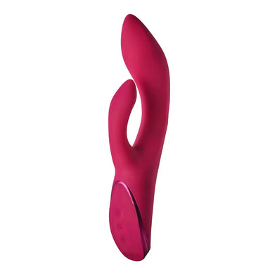 8.3 - inch Dream Toys Silicone Red Rechargeable Rabbit Vibrator - Peaches and Screams