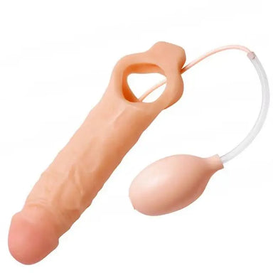 9.5 - inch Size Matters Nude Ejaculating Realistic Penis Sleeve - Peaches and Screams