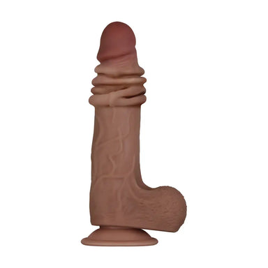9 - inch Evolved Real Skin Flesh Brown Large Penis Dildo With Suction Cup - Peaches and Screams
