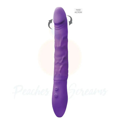 9-inch Ns Novelties Silicone Purple Rechargeable Rotating Penis Vibrator - Peaches and Screams