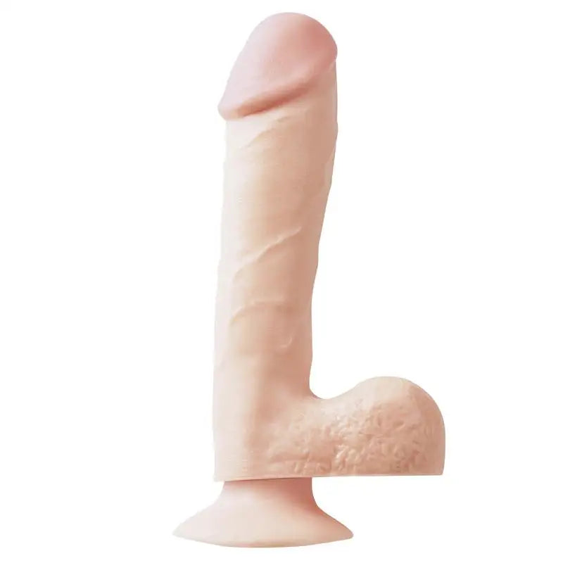 9 - inch Realistic Huge Flesh Penis Dildo With Balls And Suction - cup - Peaches and Screams