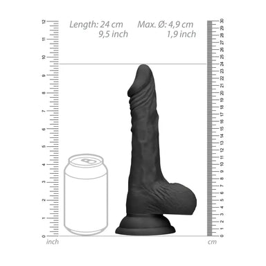 9-inch Shots Toys Large Black Realistic Dildo With Suction Cup - Peaches and Screams
