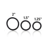Black 3 piece stretchy rubber cock ring set for men - peaches and screams