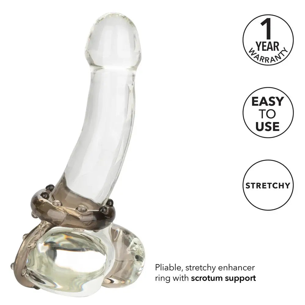 California Exotic Jelly Black Cock Ring With Nubs For Him - Peaches and Screams