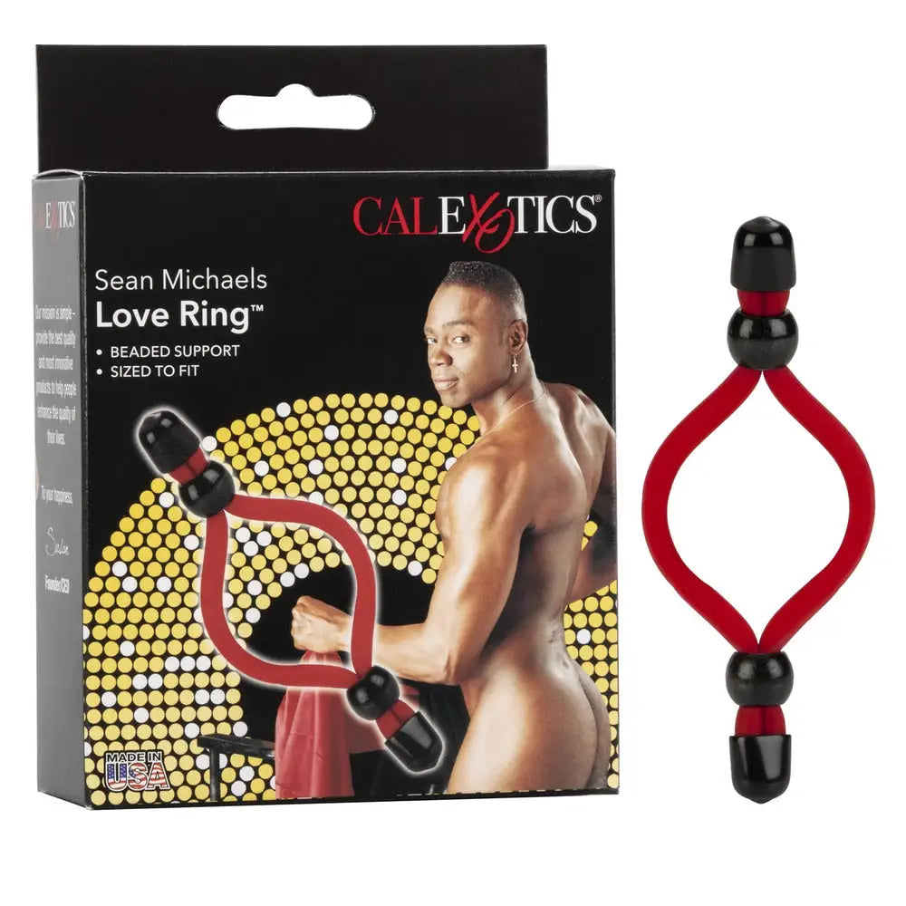 California Exotic Red Latex Adjustable Love Ring For Men - Peaches and Screams