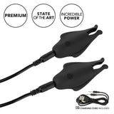 Colt black rechargeable nipplettes vibrating nipple clamps - peaches and screams
