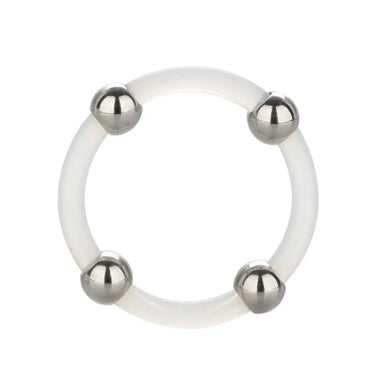 Colt Silicone Clear Extra Large Steel Beaded Stretchy Cock Ring - Peaches and Screams
