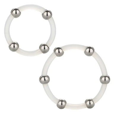 Colt Silicone Clear Steel Beaded Stretchy Cock Ring Set For Men - Peaches and Screams