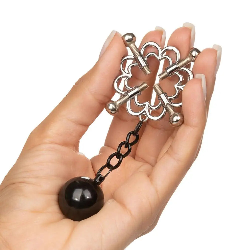 Colt stainless steel silver 4 point weighted nipple press - peaches and screams